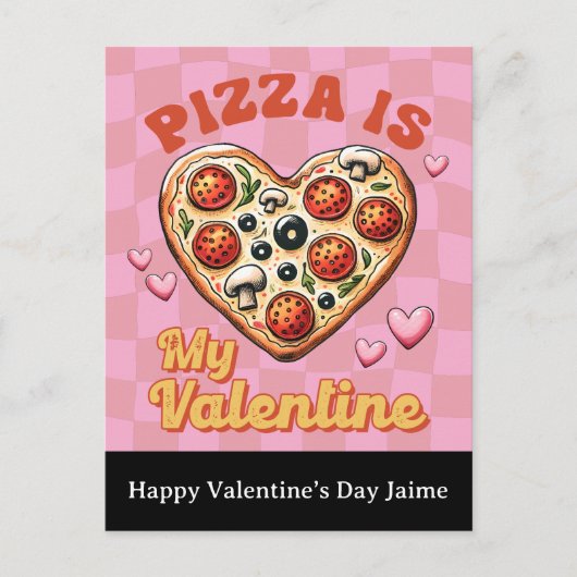 Groovy Cheese Pizza My Valentines Day Postcard ポストカード (正面)