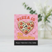 Groovy Cheese Pizza My Valentines Day Postcard ポストカード (スタンド正面)