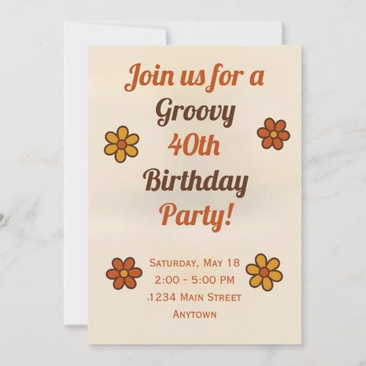 Groovy Childens Birthday Invitation 招待状 (正面)