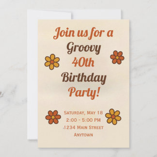 Groovy Childens Birthday Invitation 招待状