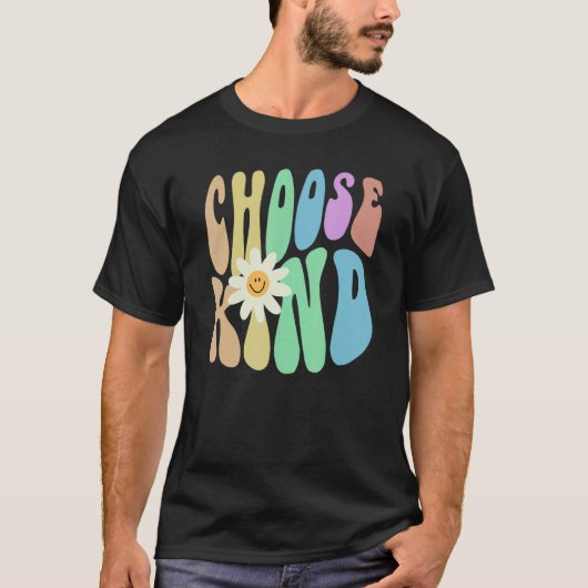 Groovy CHOOSE KIND Retro Stop Bullying Choose Kind Tシャツ (正面)