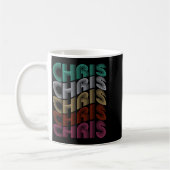Groovy Chris D Name I Love Chris 70,80's Meme コーヒーマグカップ (左)