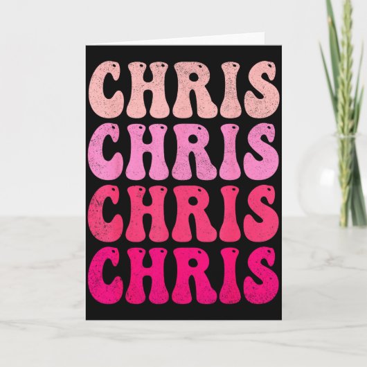 Groovy Chris First Name D I Love Chris Tees Meme カード (正面)