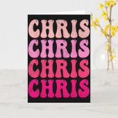 Groovy Chris First Name D I Love Chris Tees Meme カード (黄色い花)