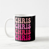 Groovy Chris First Name D I Love Chris Tees Meme コーヒーマグカップ (左)