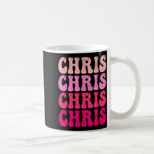 Groovy Chris First Name D I Love Chris Tees Meme コーヒーマグカップ (右)
