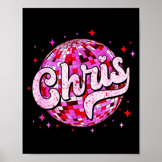 Groovy Chris First Name D I Love Chris Tees Meme ポスター (正面)