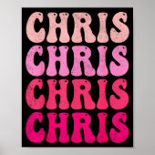 Groovy Chris First Name D I Love Chris Tees Meme  ポスター (正面)