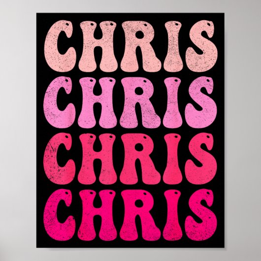 Groovy Chris First Name D I Love Chris Tees Meme  ポスター (正面)
