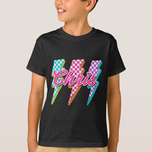 Groovy Chris Lightning Bolt Checkered I Love Meme  Tシャツ (正面)