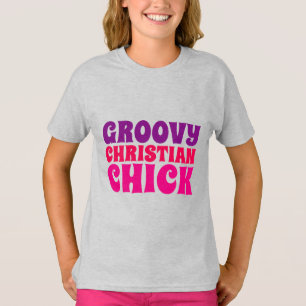 GROOVY CHRISTIAN CHICK、女の子Tシャツ Tシャツ