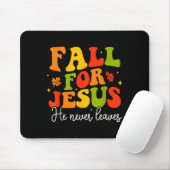 Groovy Christian Sayings Halloween Fall For Jesus  マウスパッド (マウス)