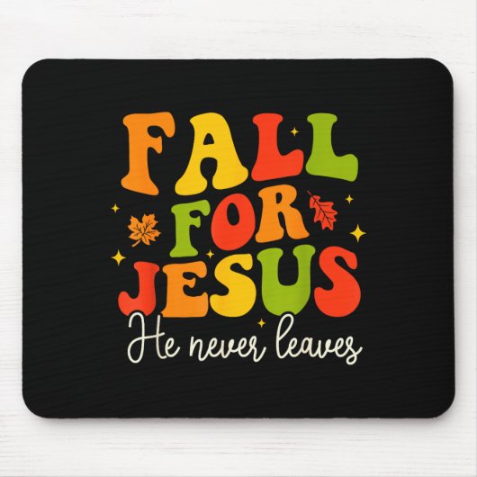 Groovy Christian Sayings Halloween Fall For Jesus  マウスパッド (正面)