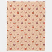 Groovy Christmas Blanket Retro Pastel Holiday Vibe フリースブランケット (正面)