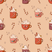 Groovy Christmas Curtain Retro Pastel Holiday Vibe シャワーカーテン