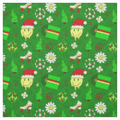 groovy christmas happy顔santa 1970s ファブリック (見本)