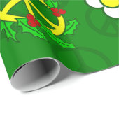 groovy christmas happy顔santa 1970s ラッピングペーパー (ロールコーナー)