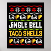 Groovy Christmas Jingle Bells Taco Shells Ugly Xma ポスター (正面)
