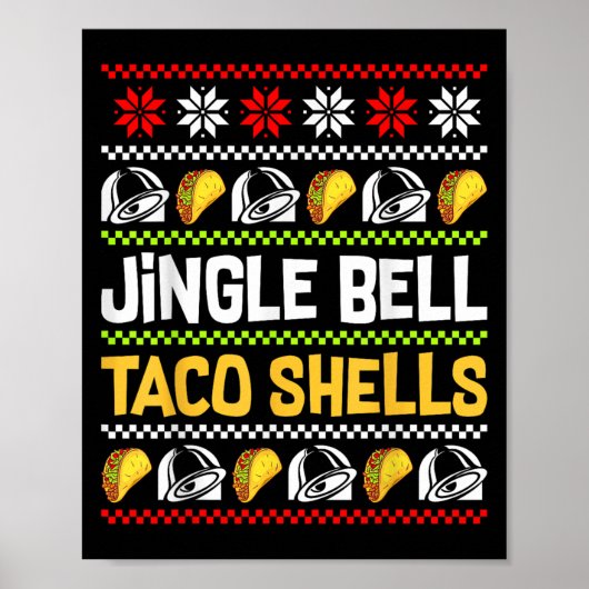 Groovy Christmas Jingle Bells Taco Shells Ugly Xma ポスター (正面)