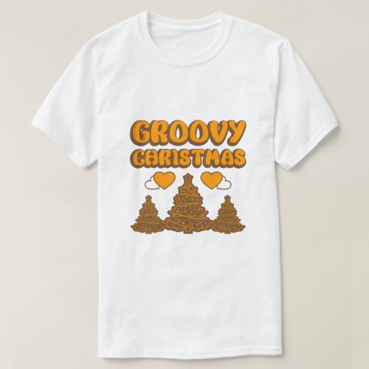 "Groovy Christmas" Retro 70s Style Holiday T-Shirt Tシャツ (デザイン正面)