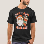 Groovy Christmas Santaストップのレトロ Tシャツ<br><div class="desc">Groovy Christmas Santaストップのレトロ</div>