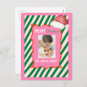 Groovy Christmas Santa Doodle Photo  シーズンポストカード (正面/裏面)