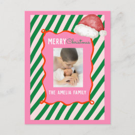 Groovy Christmas Santa Doodle Photo  シーズンポストカード