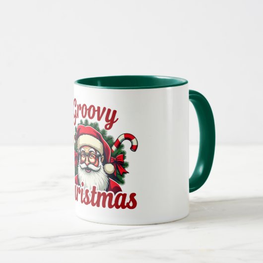 Groovy Christmas Santa Mug マグカップ (正面右)