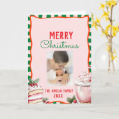 Groovy Christmas Sweet Treats Photo  カード (黄色い花)