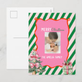 Groovy Christmas Tree Doodle Photo  シーズンポストカード (正面/裏面)