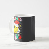 Groovy Christmas Vibes Smile Face Santa Hat Xmas T コーヒーマグカップ (正面左)