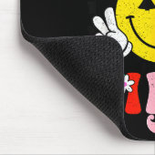 Groovy Christmas Vibes Smile Face Santa Hat Xmas T マウスパッド (コーナー)