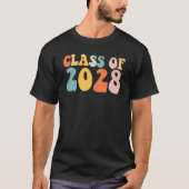 Groovy Class Of 2028 Senior Junior 12th Grade Back Tシャツ (正面)