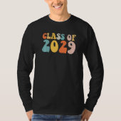 Groovy Class Of 2029 Senior Junior 12th Grade Back Tシャツ (正面)