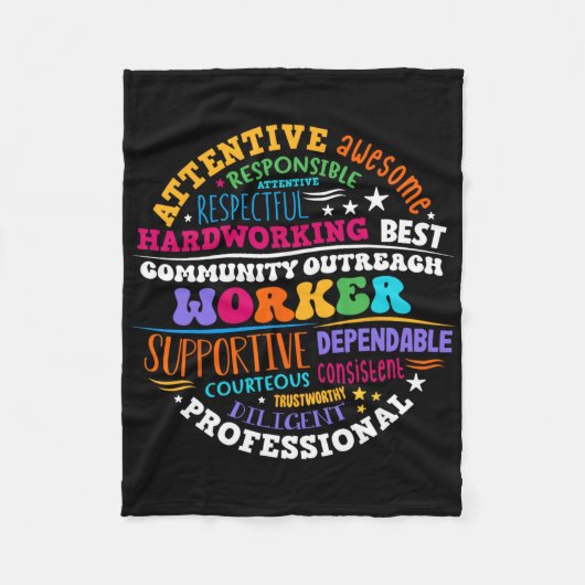 Groovy Community Outreach Worker Back To School  フリースブランケット (正面)