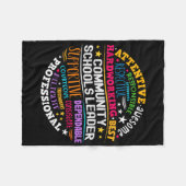 Groovy Community Schools Leader Spreading Positivi フリースブランケット (正面(横))