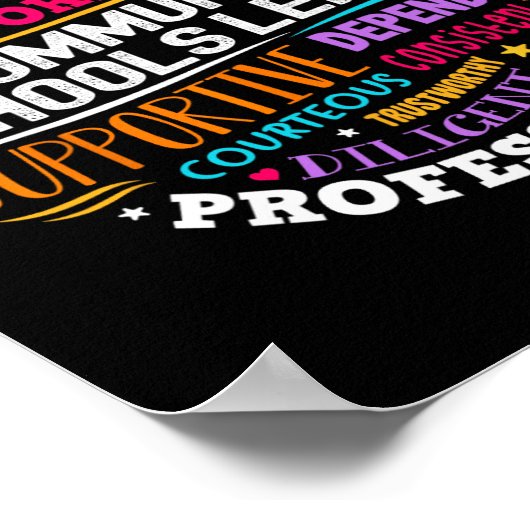 Groovy Community Schools Leader Spreading Positivi ポスター (角)