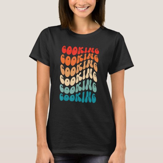 Groovy Cooking For Girl Women Retro 70s Hippie Boh Tシャツ (正面)