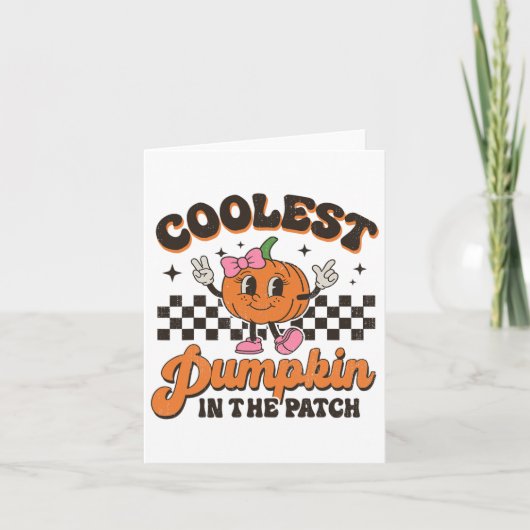Groovy Coolest Pumpkin In The Patch Halloween For  カード (正面)