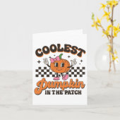Groovy Coolest Pumpkin In The Patch Halloween For  カード (黄色い花)