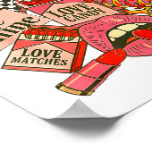 Groovy Coquette Western Valentines Day Collage Cli ポスター (角)