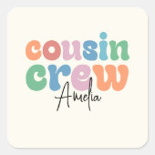 Groovy Cousin Crew Personalized スクエアシール (正面)
