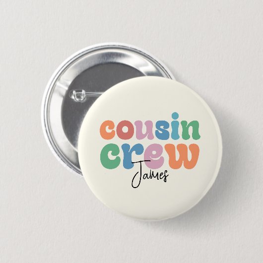 Groovy Cousin Crew Personalized 缶バッジ (正面&裏面)