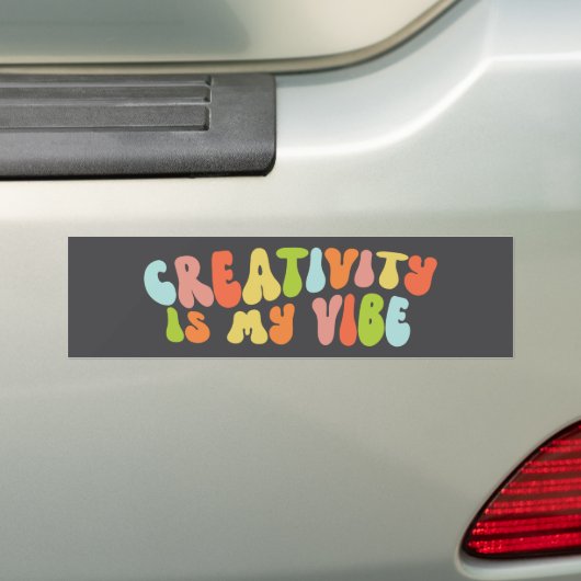 Groovy Creativity Is My Vibe, Creative Artist バンパーステッカー (車上)
