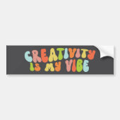 Groovy Creativity Is My Vibe, Creative Artist バンパーステッカー (正面)