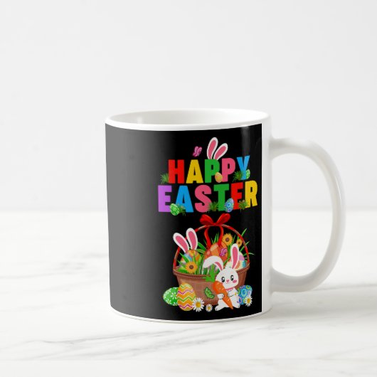 Groovy Cute Bunny Easter Egg Sket Easter Day Girls コーヒーマグカップ (右)