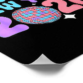 Groovy Cute Happy New Year 2026 Disco Ball  ポスター (角)