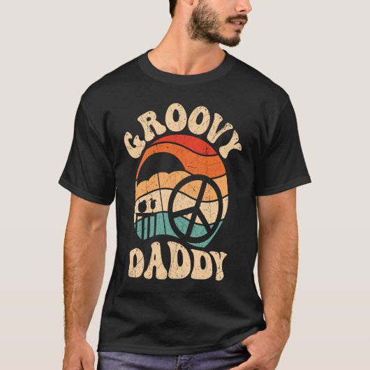 Groovy Daddy 70s Aesthetic Nostalgia 1970's Retro  Tシャツ (正面)