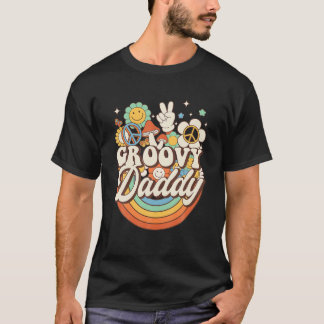 Groovy Daddy Hippieキノコ平和レトロ60s 70s A Tシャツ