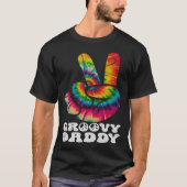Groovy Daddy Peace Sign Hand Tie Dye Tシャツ (正面)